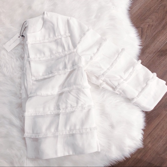 White Fringe Jacket — NWT - Picture 5 of 7